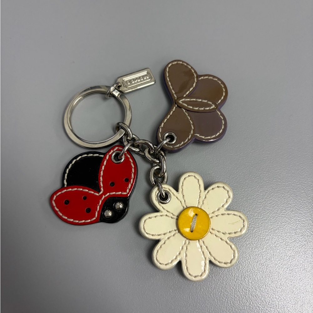 Rare Coach Butterfly, Flower and Ladybug Keychain - Picture 2 of 5